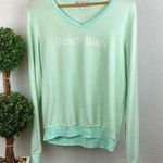 Wildfox  Blue Aqua Beach Bum Long Sleeve Lounge Sweatshirt L Photo 0