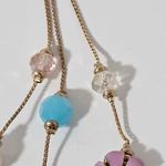 Mixit  Gold Pastel Forget Me Not Enamel & Bead Triple Strand Necklace Photo 5