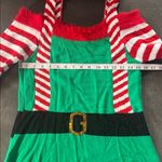 Women’s Spadehill Christmas Festive Elf Costume Sweater Dress Green Red Size S Photo 8