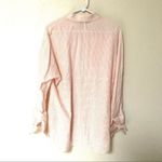 Lafayette 148  New York Size Small pink pinstripe linen top collared button up Photo 3