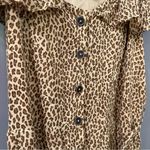 Anthropologie  Cheetah Print Dress Button Front Midi Dress Size 8 Photo 5
