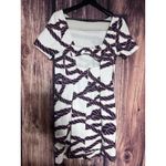 Maeve ANTHROPOLOGIE  DRESS NAUTICAL SZ 6 PREPPY SHORT PEACH BOW OPEN BACK SHIFT Photo 3