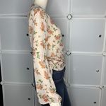 Red Haute  Floral Billie Sleeve Wrap Top Size Small Photo 4