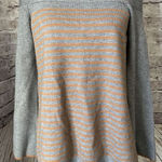 Anthropologie Off Shoulder Grey Striped Women’s Sweater Tunic S Casual Photo 0