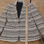 Talbots  Size 2 Blazer Thick Heavy Black White Long Sleeve Career Professional Photo 5