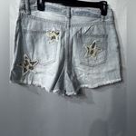 easel  Denim Distressed Frayed Edge Shorts animal print stars size small NWT Photo 9