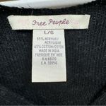 Free People Black Sweater Embroidered Flowers Slub Knit Waist Length Whimsigoth Photo 4