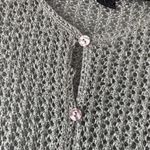 Sigrid Olsen  Cottagecore Viintage Green Crochet Open Knit Cardigan Size Large Photo 5