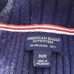 American Eagle Outfitters Dark Blue Ribbed Sweater Medium Long Sleeve Cotton M Photo 4