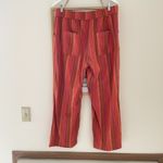 Toad & Co Maj Hemp Wide Leg Pants in Rockrose Striped Print Size Large Pink Photo 4