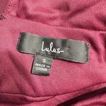 Lulus Sleeveless V-Neck Maxi Dress Women's Small Burgundy Slit V-Back NWT Photo 6