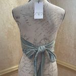 ZARA Denim TRF Jean cotton wrap crop halter top multiway ties front or back Sz M Photo 3