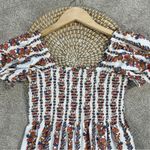 o.p.t Women’s Daphne Square Neck Smocked Maxi Dress Tiered Multicolor Floral M White Size M Photo 4