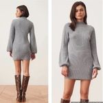 Song Of Style Erin Wool Blend Sweater Dress Balloon Sleeve Gray Ribbed Knit XS Photo 1