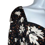 Lulus Chic Validation Black Floral Print Ruched Long Sleeve Top NWT Size Small Photo 4