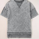 Source Unknown Women's Plus Mineral Washed Knit Top Blouse Exposed Seam Size 3x Black Heavy Photo 1