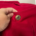 Sag Harbor Vintage  Women 100% Pure Wool Blazer Jacket Single Gold Button Red 12 Photo 1