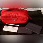 Prada Red Pouch for Cosmetics and/or a Clutch. Beautiful Red! Photo 7