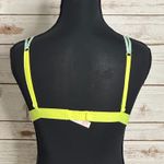 PINK - Victoria's Secret  mint green/neon yellow lace triangle bralette Size Medium Photo 4