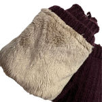 Hat Attack Burgundy Knit Fur Lined Handwarmers New Red Photo 3