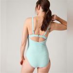 Athleta  Square Neck‎ One Piece Swimsuit Ribbed Dawn Blue Photo 1