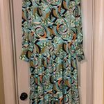 Rosalie Printed Layered Bottom Skirt Maxi Dress in Green Combo Multiple Size L Photo 5