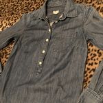 J.Crew GUC Denim Shirtdress Women’s Size XXS Jean 3/4 Button Shirt Dress Stylish Photo 4