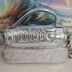 Juicy Couture  Made You Look Lovely Silver Flap Hand Crossbody Purse Bag Photo 3
