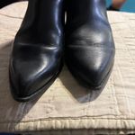 Michael Kors Black Leather Pointed Toe Chelsea Boots Western Style Block Heel Photo 8