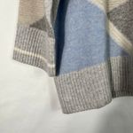 Kinross Cashmere Women's Gray/Blue Patterned V-Neck 3/4 Sleeve Sweater Top XL Photo 1