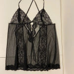 EUC | Women’s lace lingerie top — under bust 34.5” Black Size L Photo 2