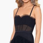 Betsy and Adam NWT  Tia Corset Ruffle Gown Black 8 tulle Photo 2
