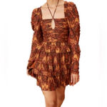 House of Harlow New  1960 x REVOLVE Cotton Fairy dress long sleeve brown Sz M Photo 14