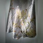 Floral Satin Cowl Neck Slip Dress XL Silver Photo 5