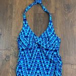 Athleta Blue Tie-Dye Halter Tankini Top Photo 0