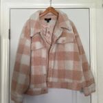 Forever 21 NWT Faux Fur Plaid Jacket Dusty Pink/Cream Plus Sz 2X Photo 5