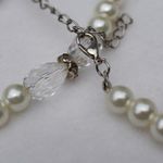 Source Unknown Vintage Faux Pearl Clear Lucite Beads Silver Rhinestone Spacers Necklace Photo 3
