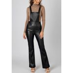 Anthropologie MAEVE x  Faux Leather Overalls, Black, 4 (US) Photo 2