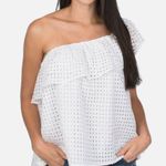Lauren James Reagan White Eyelet Ruffle Top Photo 0