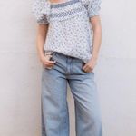 Floral Blue and White Women's Top Size XS Photo 1