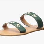 🆕 Oakland A’s MLB women’s slide slip on sandals green yellow tan Size undefined Photo 1
