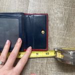 Christian Dior 80s Vintage Leather Wallet Snap Bifold Coin Purse Unisex Navy Red Photo 14