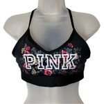 PINK - Victoria's Secret  Sport Ultimate Lightly Lined Black Floral Sports Bra M Photo 1