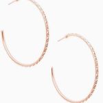 Kendra Scott Val Rose Gold Hoop Earrings Iridescent Crystal Photo 0