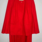 Pendleton Vintage  Red Suit Set Women's 100%‎ Wool Skirt Blazer 80s USA Photo 0