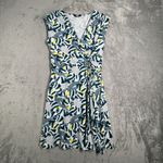 Lands' End  Dress Blue Yellow Fish Print Tank Sleeveless Casual Summer Size Small Photo 1