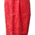 Catherine Malandrino Hot Pink Lace Print  Belted Pencil Skirt Photo 0