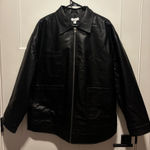 Topshop Faux Leather Jacket Black Photo 0