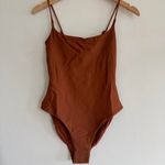 SKIMS  Iconic Swim Square Neck One Piece in Bronze, Size Medium Photo 2