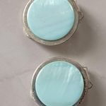 Retro Vintage Light Baby Blue Silver Circle Clip Photo 2